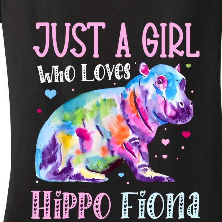 Fiona The Hippo Baby Love Hippo Fiona Women's V-Neck T-Shirt