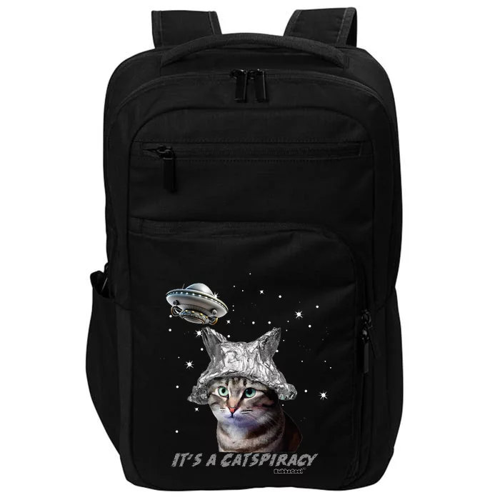 Funny Tinfoil Hat Cat Lover Impact Tech Backpack