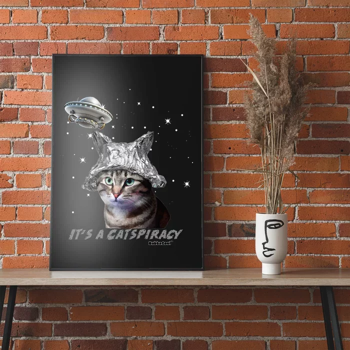 Funny Tinfoil Hat Cat Lover Poster