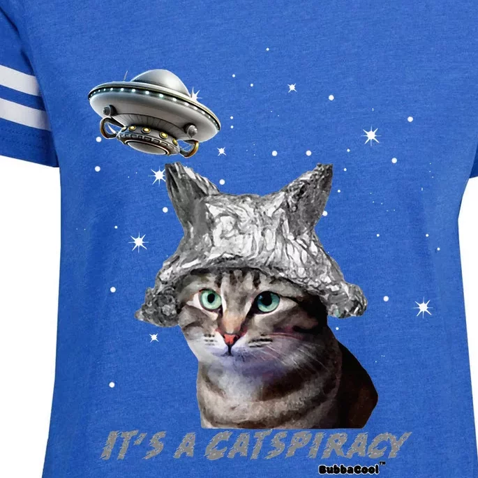 Funny Tinfoil Hat Cat Lover Enza Ladies Jersey Football T-Shirt