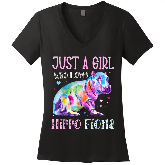 Fiona The Hippo Baby Love Hippo Fiona Women's V-Neck T-Shirt