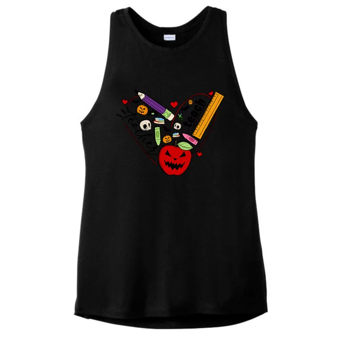 Funny Teacher Halloween Gift Ladies Tri-Blend Wicking Tank