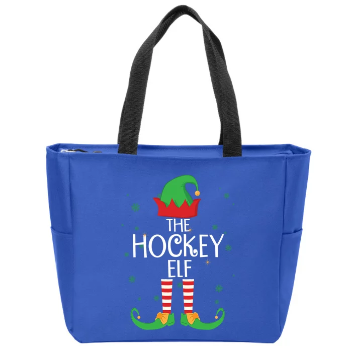 Funny The Hockey Elf Matching Family Group Gift Christmas Gift Zip Tote Bag