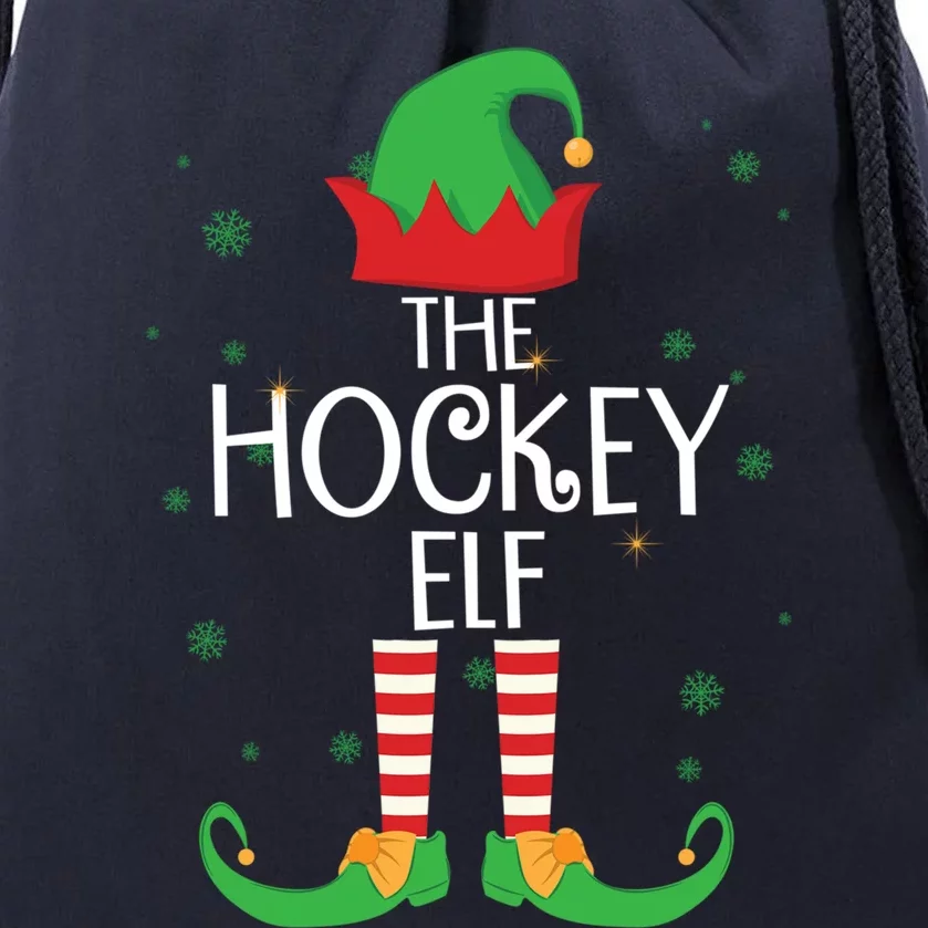 Funny The Hockey Elf Matching Family Group Gift Christmas Gift Drawstring Bag