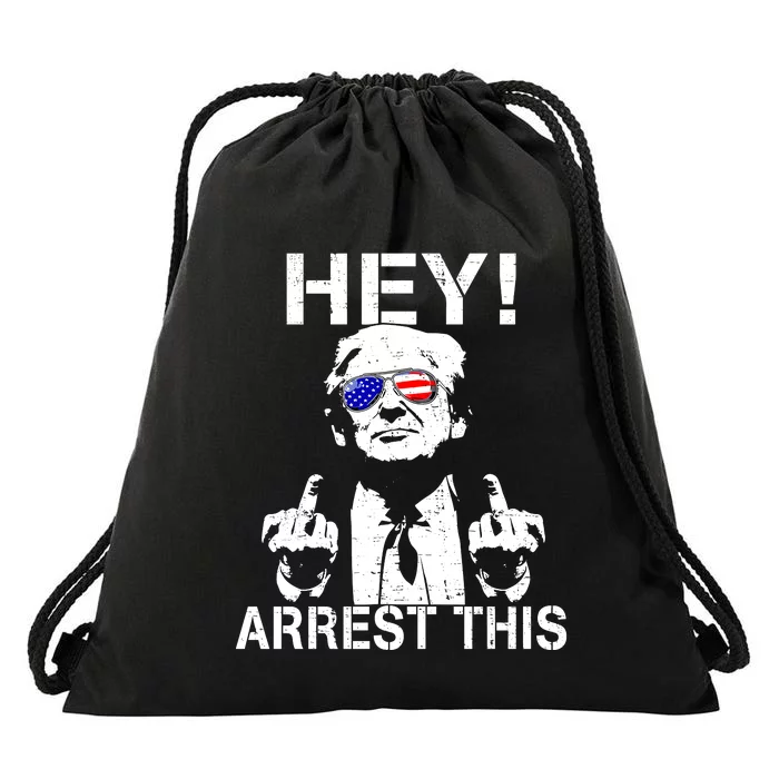 Funny Trump Hey Arrest This Drawstring Bag