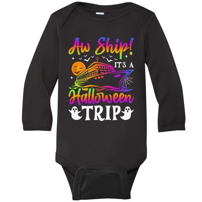 Funny Trip Halloween Cruise Squad Family 2024 Cruising Crew Baby Long Sleeve Bodysuit