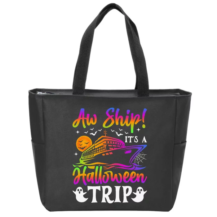 Funny Trip Halloween Cruise Squad Family 2024 Cruising Crew Zip Tote Bag