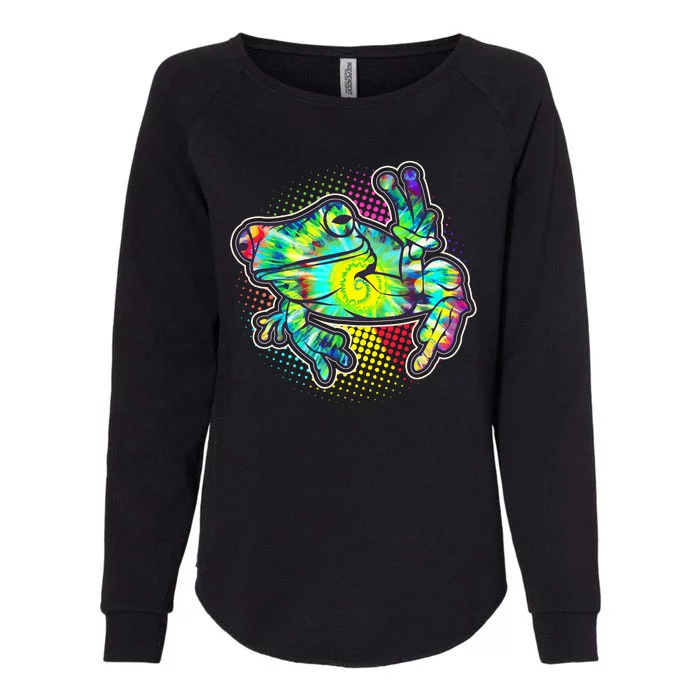 Funny Trippy Hippie Psychedelic Peace Frog Womens California Wash Sweatshirt