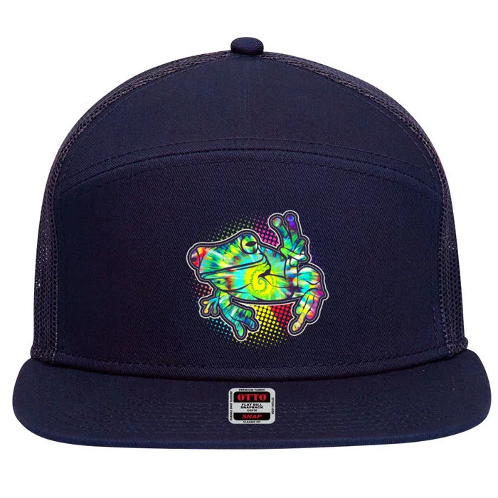 Funny Trippy Hippie Psychedelic Peace Frog 7 Panel Mesh Trucker Snapback Hat