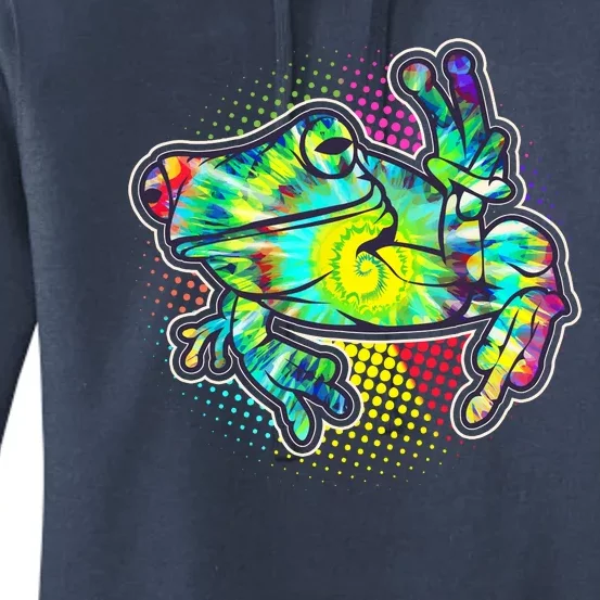 Funny Trippy Hippie Psychedelic Peace Frog Women's Pullover Hoodie