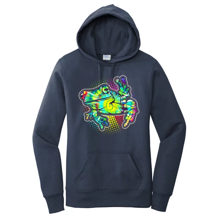 Funny Trippy Hippie Psychedelic Peace Frog Women's Pullover Hoodie