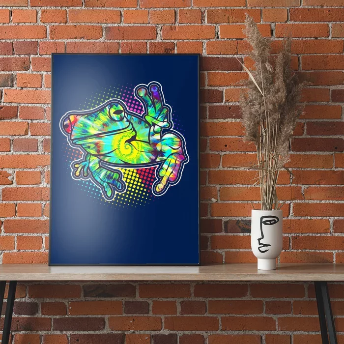 Funny Trippy Hippie Psychedelic Peace Frog Poster