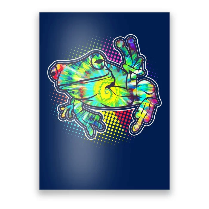 Funny Trippy Hippie Psychedelic Peace Frog Poster