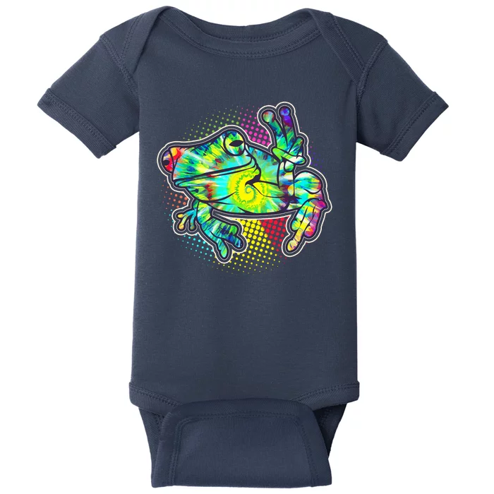 Funny Trippy Hippie Psychedelic Peace Frog Baby Bodysuit