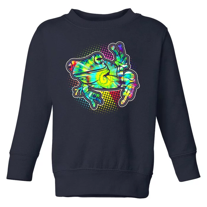 Funny Trippy Hippie Psychedelic Peace Frog Toddler Sweatshirt