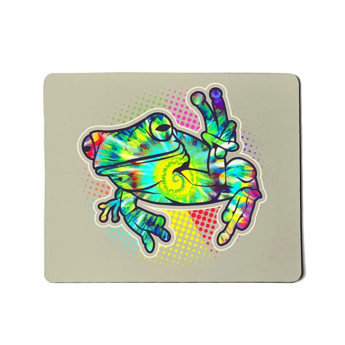 Funny Trippy Hippie Psychedelic Peace Frog Mousepad