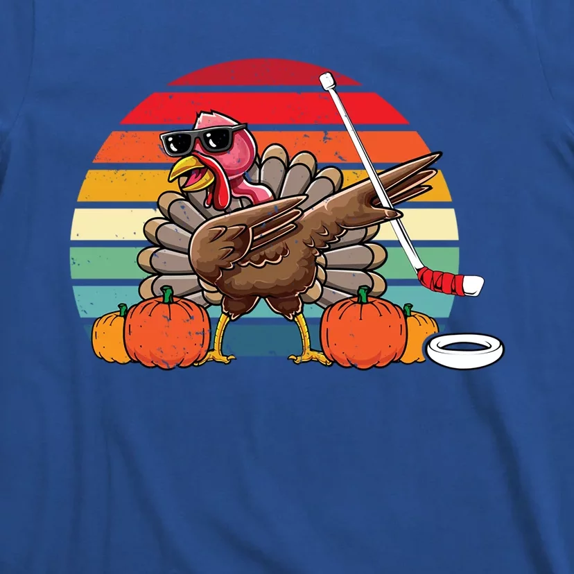 Funny Thanksgiving Hockey Player Team Dabbing Turkey Day Gift T-Shirt