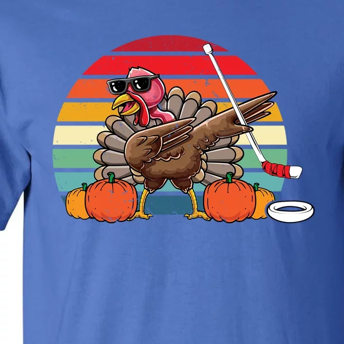 Funny Thanksgiving Hockey Player Team Dabbing Turkey Day Gift Tall T-Shirt