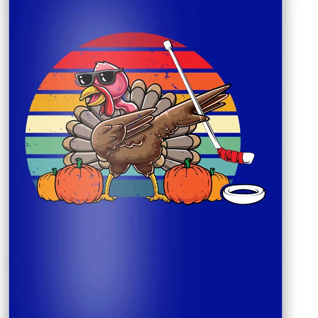 Funny Thanksgiving Hockey Player Team Dabbing Turkey Day Gift Poster