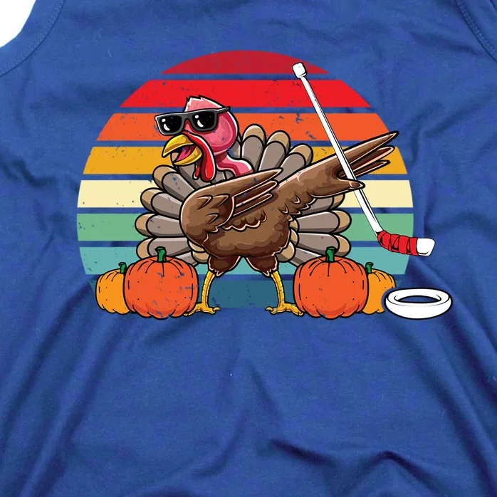 Funny Thanksgiving Hockey Player Team Dabbing Turkey Day Gift Tank Top