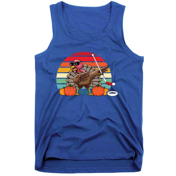 Funny Thanksgiving Hockey Player Team Dabbing Turkey Day Gift Tank Top