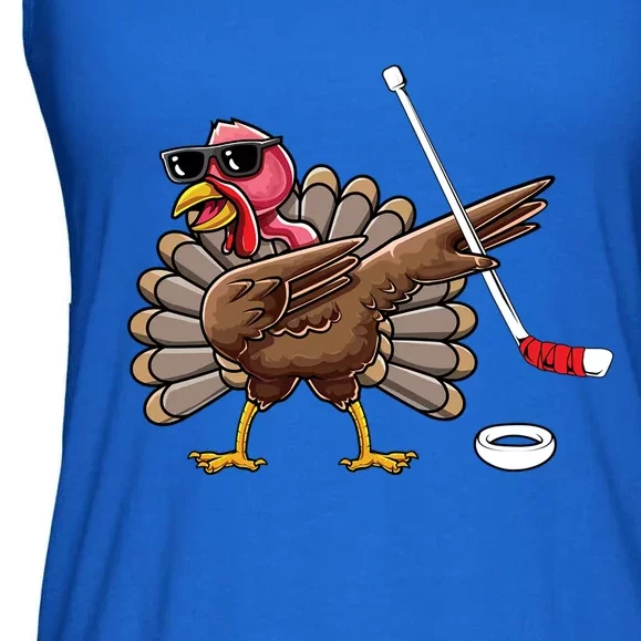 Funny Thanksgiving Hockey Player Team Dabbing Turkey Day Cute Gift Ladies Essential Flowy Tank