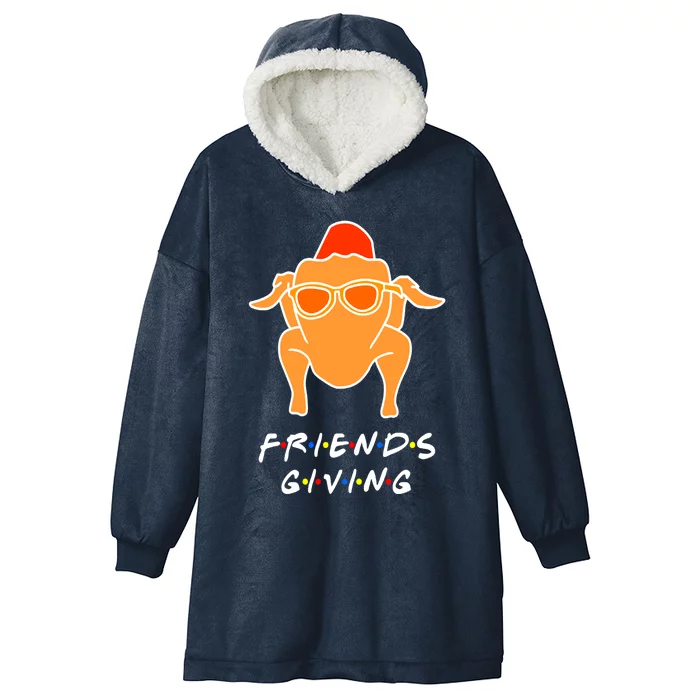 Funny Turkey Happy Friendsgiving Gift For Friends Cute Gift Hooded Wearable Blanket