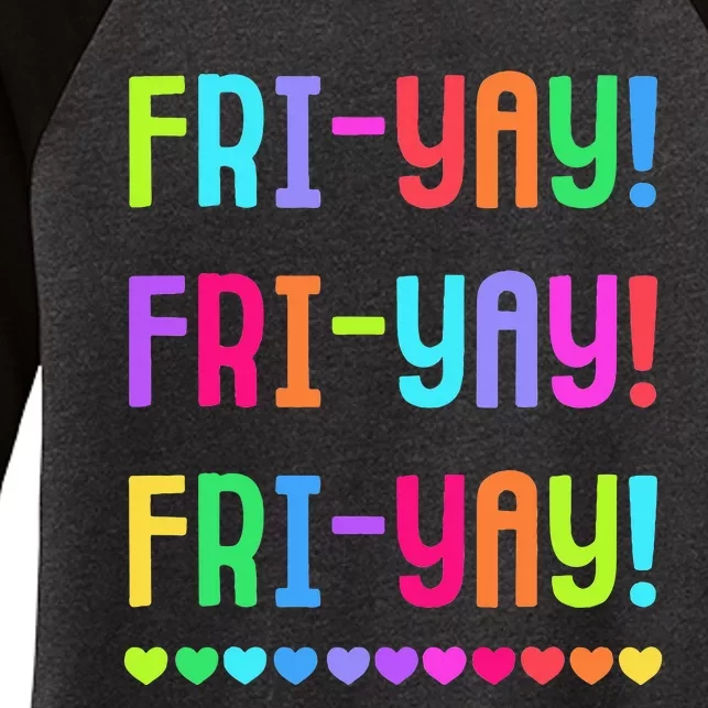 Friyay Teacher Happy Friyay Friday Women's Tri-Blend 3/4-Sleeve Raglan Shirt