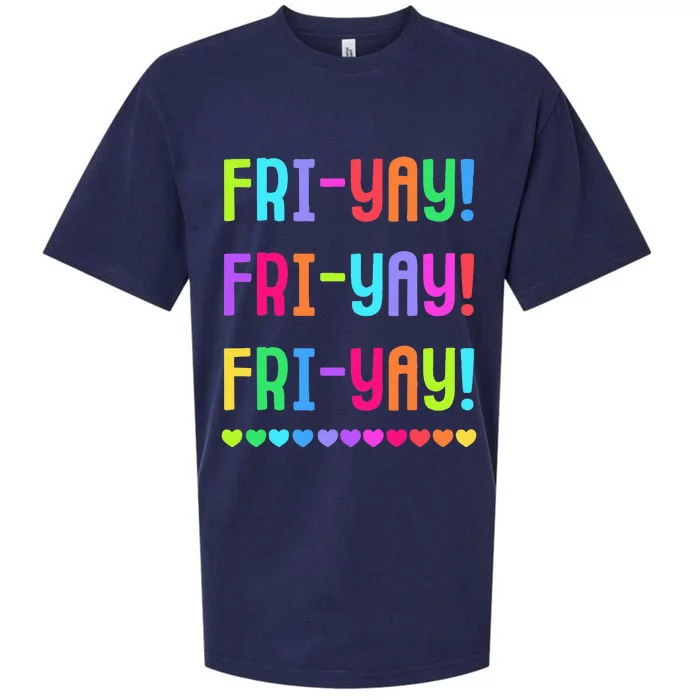 Friyay Teacher Happy Friyay Friday Sueded Cloud Jersey T-Shirt