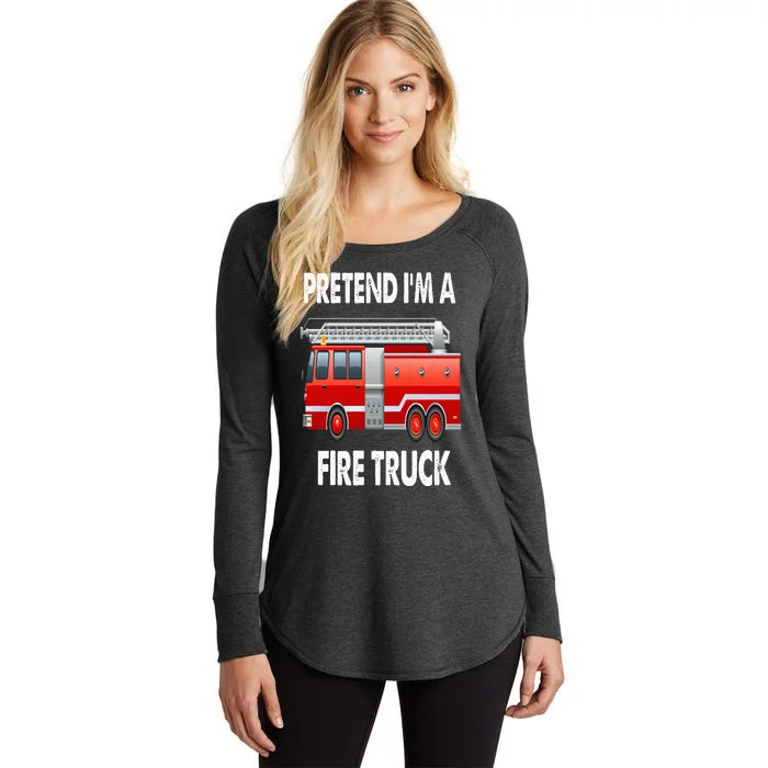 Fire Truck Halloween Costume Pretend I'm A Fire Truck Women's Perfect Tri Tunic Long Sleeve Shirt