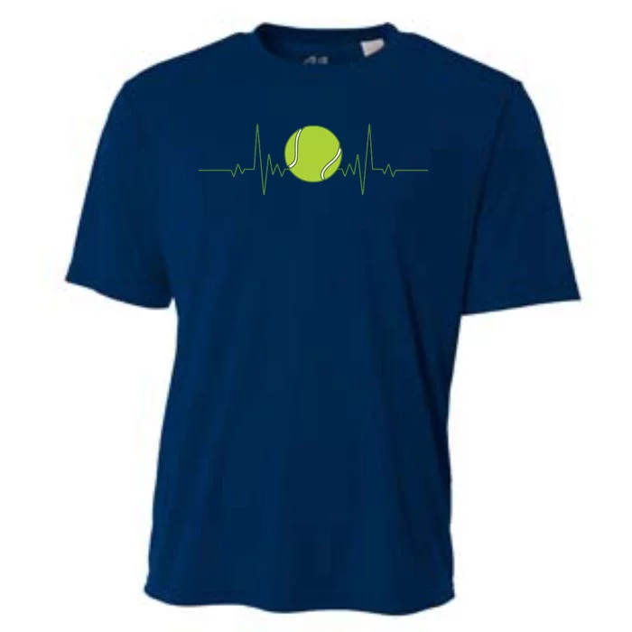 Funny Tennis Heartbeat Art For Tennis Player Men Women Cooling Performance Crew T-Shirt