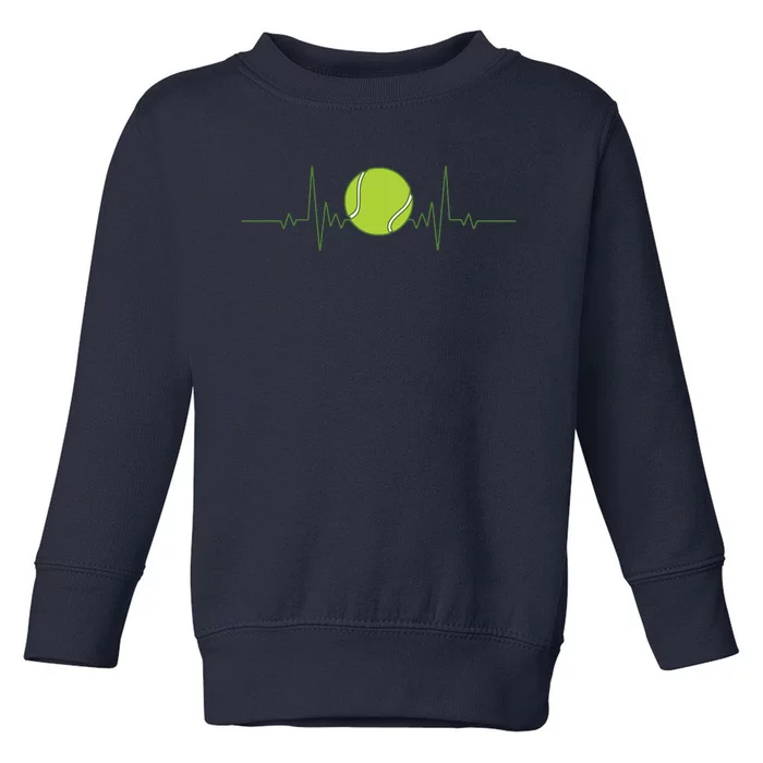 Funny Tennis Heartbeat Art For Tennis Player Men Women Toddler Sweatshirt