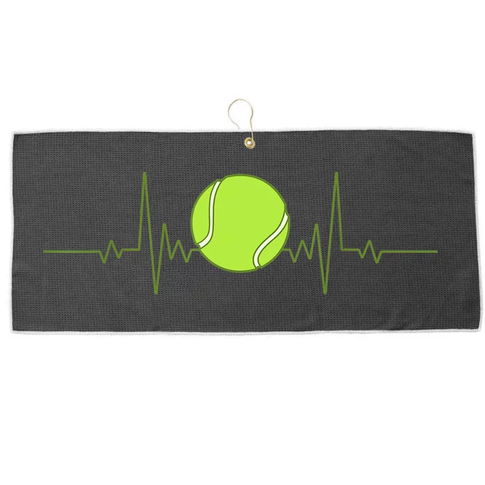 Funny Tennis Heartbeat Art Gift For Tennis Player Men Women Kids Gift Large Microfiber Waffle Golf Towel