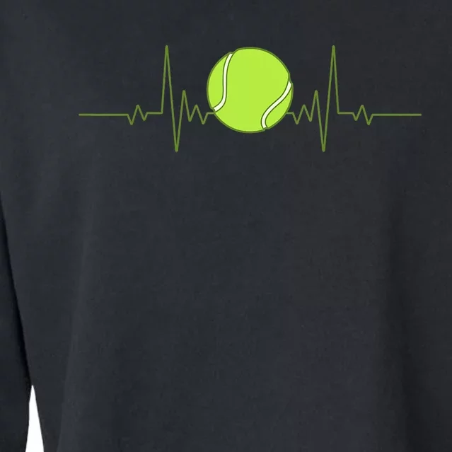 Funny Tennis Heartbeat Art Gift For Tennis Player Men Women Kids Gift Cropped Pullover Crew