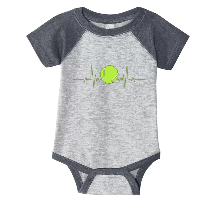 Funny Tennis Heartbeat Art Gift For Tennis Player Men Women Kids Gift Infant Baby Jersey Bodysuit