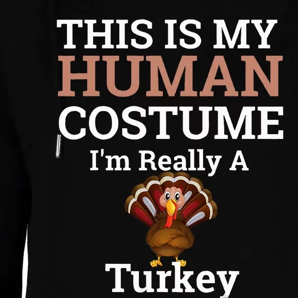 Funny Turkey Halloween Costume Womens Funnel Neck Pullover Hood