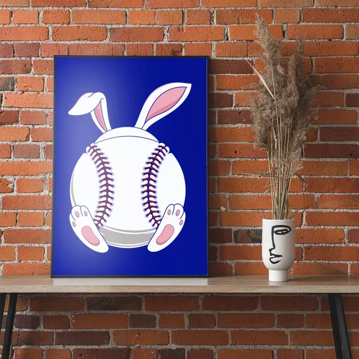 Funny Teens Happy Easter Baseball Bunny Coach Gift Poster