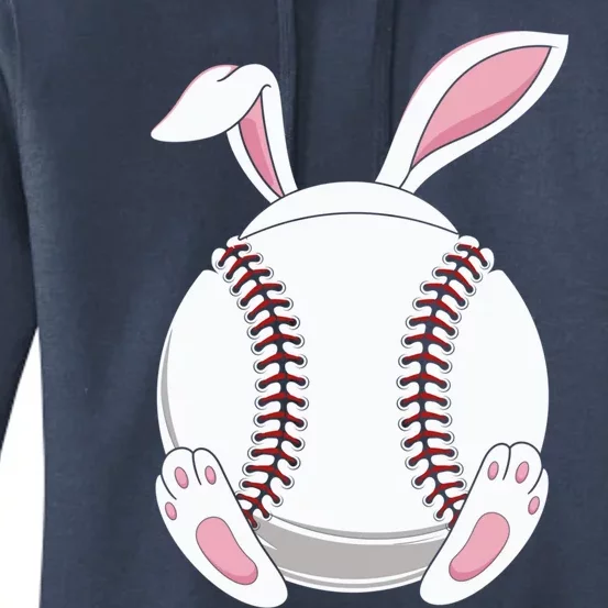 Funny Teens Happy Easter Baseball Bunny Coach Gift Women's Pullover Hoodie