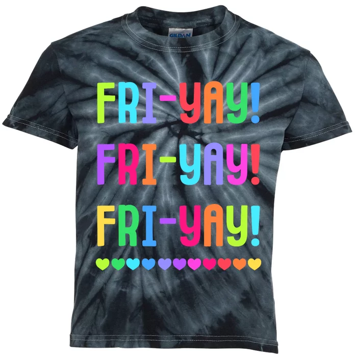 Friyay Teacher | Happy FriYay Friday Lovers Fun Teacher Kids Tie-Dye T-Shirt