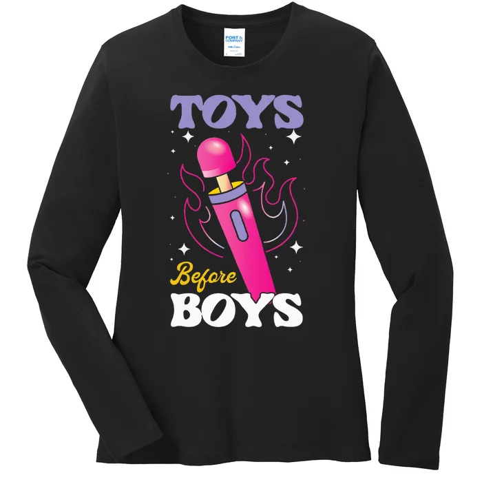 Funny Toy In Front Ladies Long Sleeve Shirt