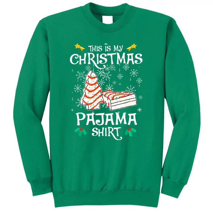 Funny This Is My Christmas Pajama Christmas Tree Cake Gift Sweatshirt