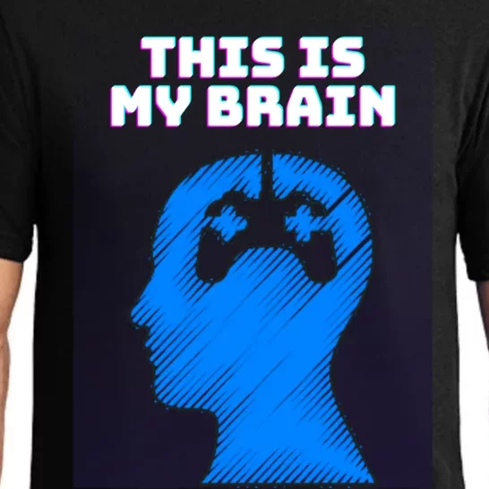 Funny This Is My Brain Design Video Game Buff Gift Pajama Set