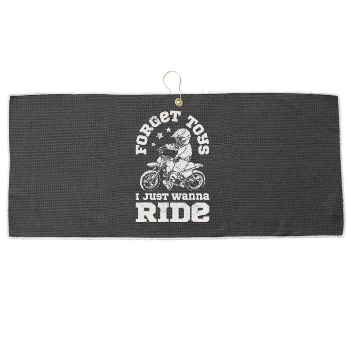 Forget Toys I Just Wanna Ride Dirt Bike Rider Motocross Large Microfiber Waffle Golf Towel