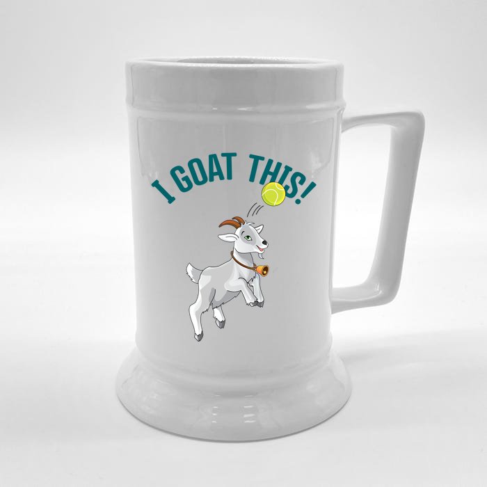 Funny Tennis I Goat This Ball Goat Lover And Tennis Player Gift Front & Back Beer Stein