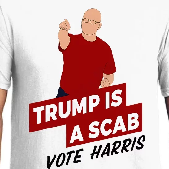 Funny Trump Is A Scab Vote Harris Uaw Election 2024 Pajama Set