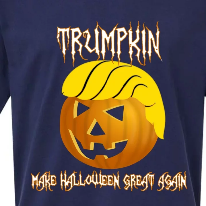 Funny Trumpkin I Make Halloween Great Again Gift Sueded Cloud Jersey T-Shirt