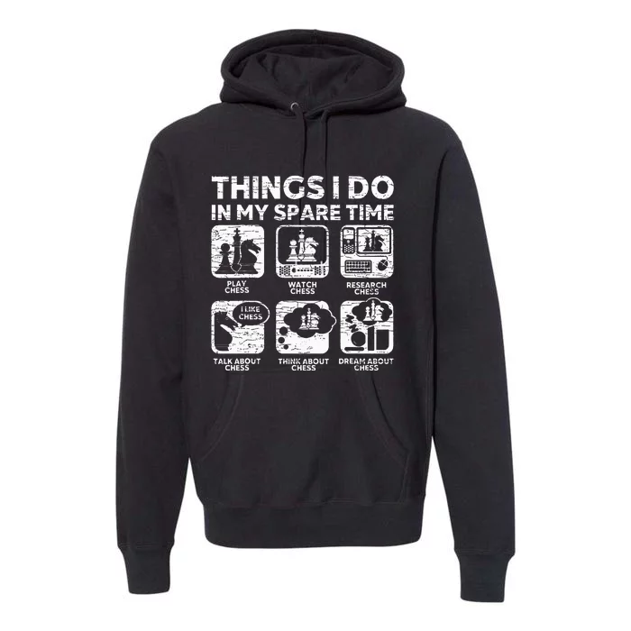 Funny Things I Do In My Spare Time Chess Player Premium Hoodie