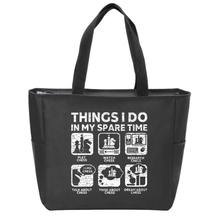 Funny Things I Do In My Spare Time Chess Player Zip Tote Bag