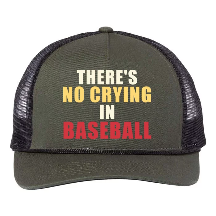 Funny There Is No Crying In Baseball Baseball Fans Gift Retro Rope Trucker Hat Cap