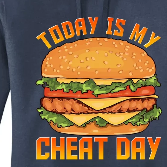 Funny Today Is My Cheat Day Burger Cheeseburger Hamburger Funny Gift Women's Pullover Hoodie